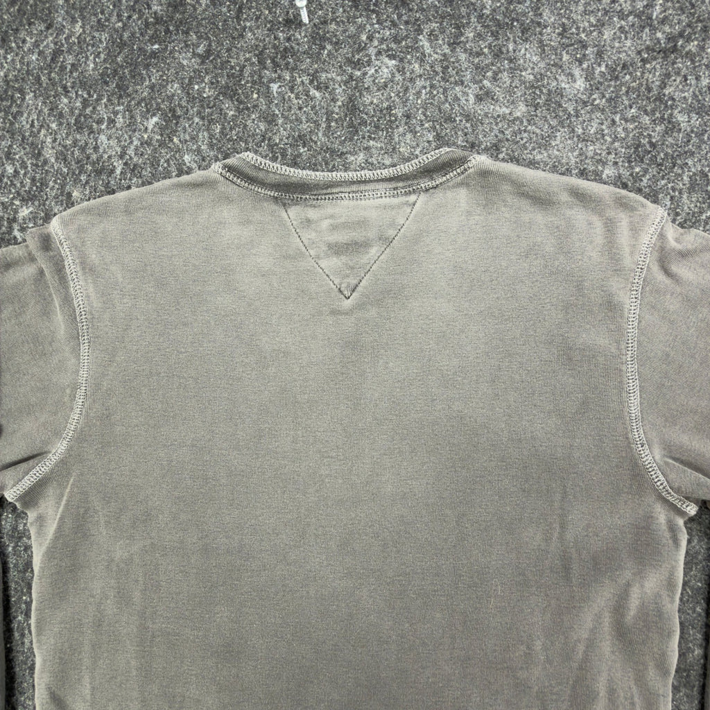 Tommy Hilfiger Y2K Henley Shirt Boy L Gray Cotton Long Sleeve NWT C467 - take2supply