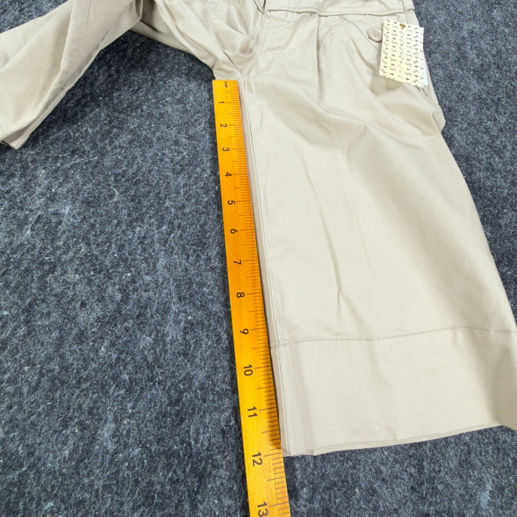 Jolt Y2K Knit Waist Bermuda Shorts Juniors 8 Khaki Cotton Stretch NWT - take2supply