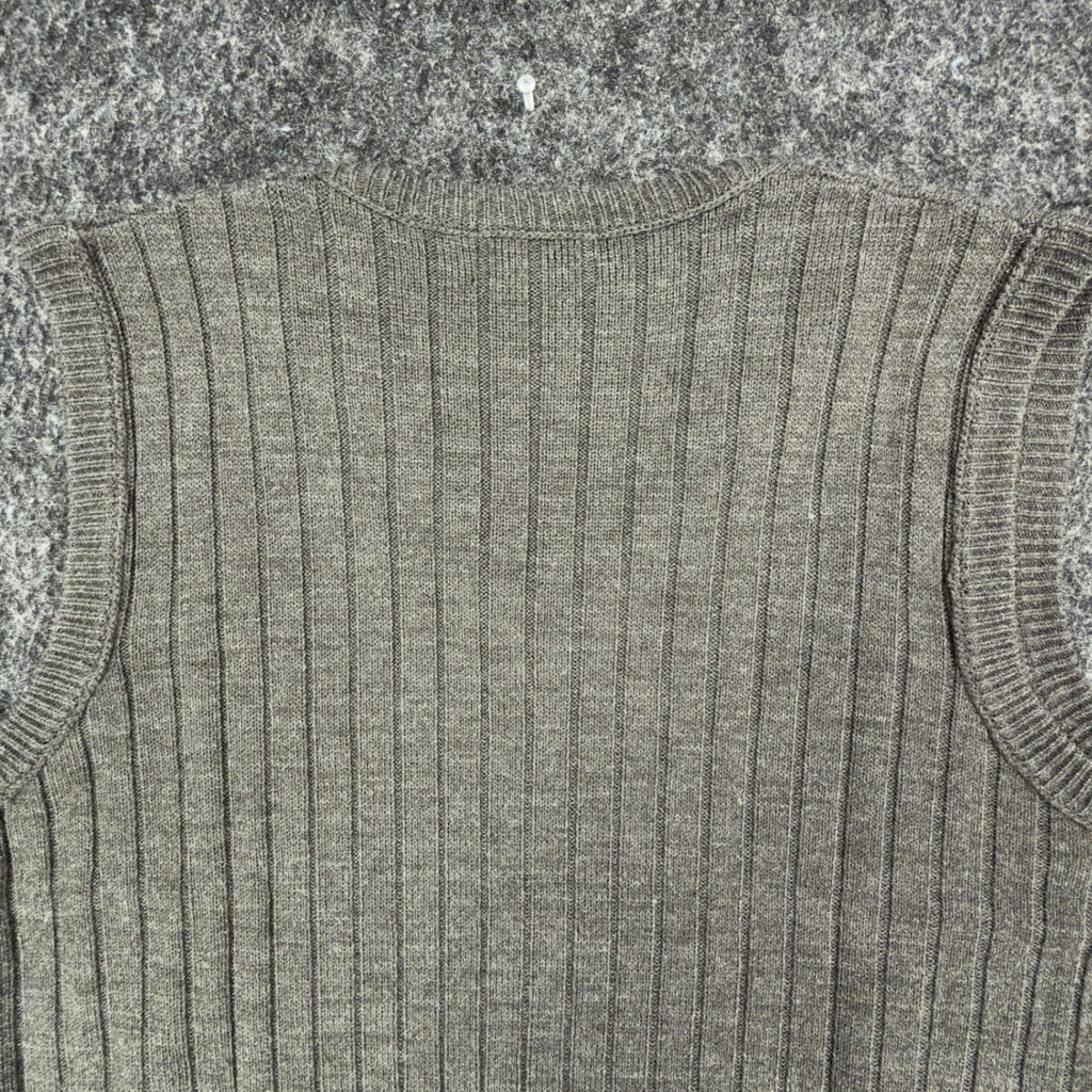 D'Avila V-Neck Sweater Vest Mens Large Charcoal Heather Grey Ribbed Knit NWT - take2supply