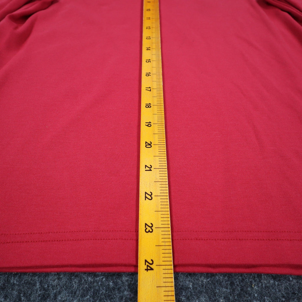 Links Top Womens Small Red Beaded Keyhole Neckline 3/4 Sleeve Cotton Spandex - take2supply