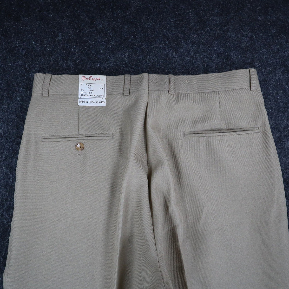 Gino Cappeli Dress Pants Mens 33 Vintage 90s Tan Polyester Pleated Trousers NEW - take2supply