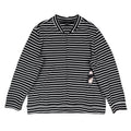 Links Womens L Black White Striped Full Zip Knit Jacket Stretch NWT - take2supply