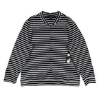 Links Womens L Black White Striped Full Zip Knit Jacket Stretch NWT - take2supply