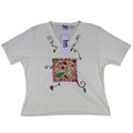 TM Sport by That's Me V-Neck Top Large Vintage Y2K Yellow Floral Embroidered NWT - take2supply