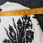 Pierri New York V-Neck Sweater Womens Size M Black White Embellished Baroque - take2supply