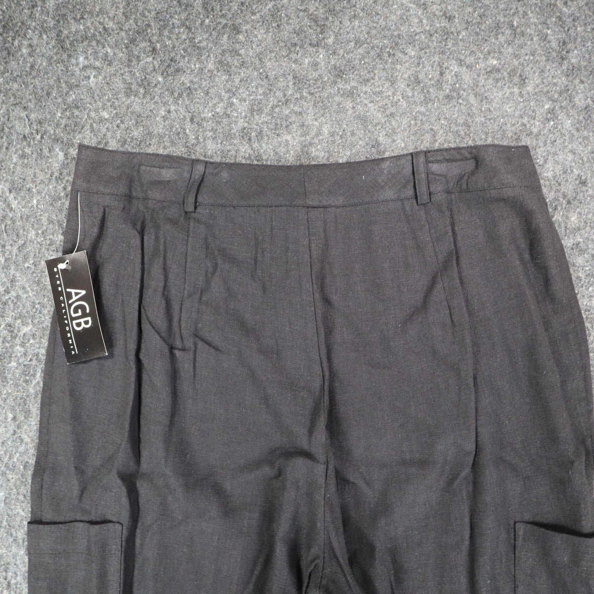 AGB Byer California Cargo Pants Womens 12 Vintage Y2K Black Linen Rayon Utility - take2supply