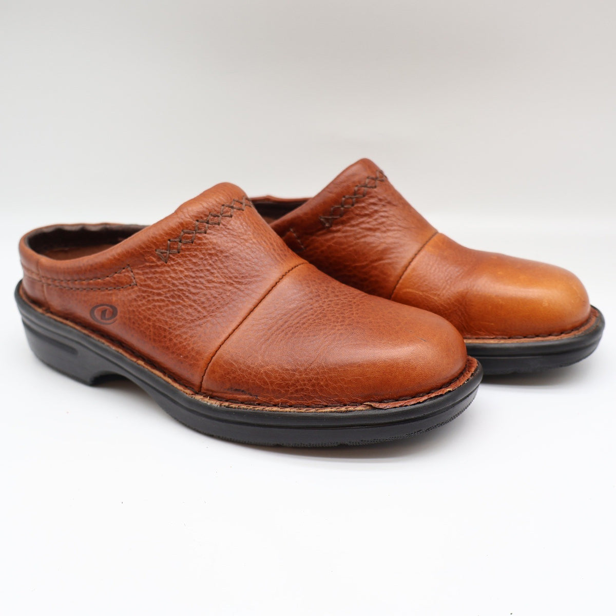 Dexter Escapes Morocco Mules Womens 7 Vintage Cognac Grained Leather Slip On USA - take2supply