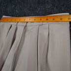 Vintage 90s High Rise Pleated Trousers Womens 11/12 Beige Wide Leg Made in USA - take2supply