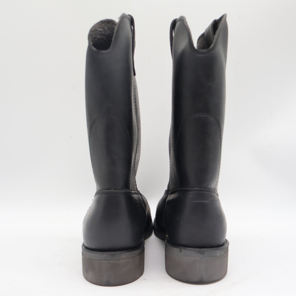 Cedar Crest Wellington Boots Mens 9 D Vintage Black Leather Work Boots 1839 USA - take2supply