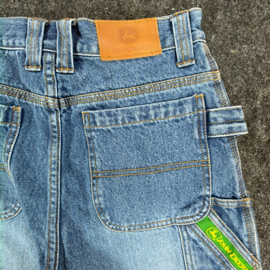 John Deere Carpenter Shorts Boys 14 Blue Denim Stone Wash NWT SA525LJD - take2supply