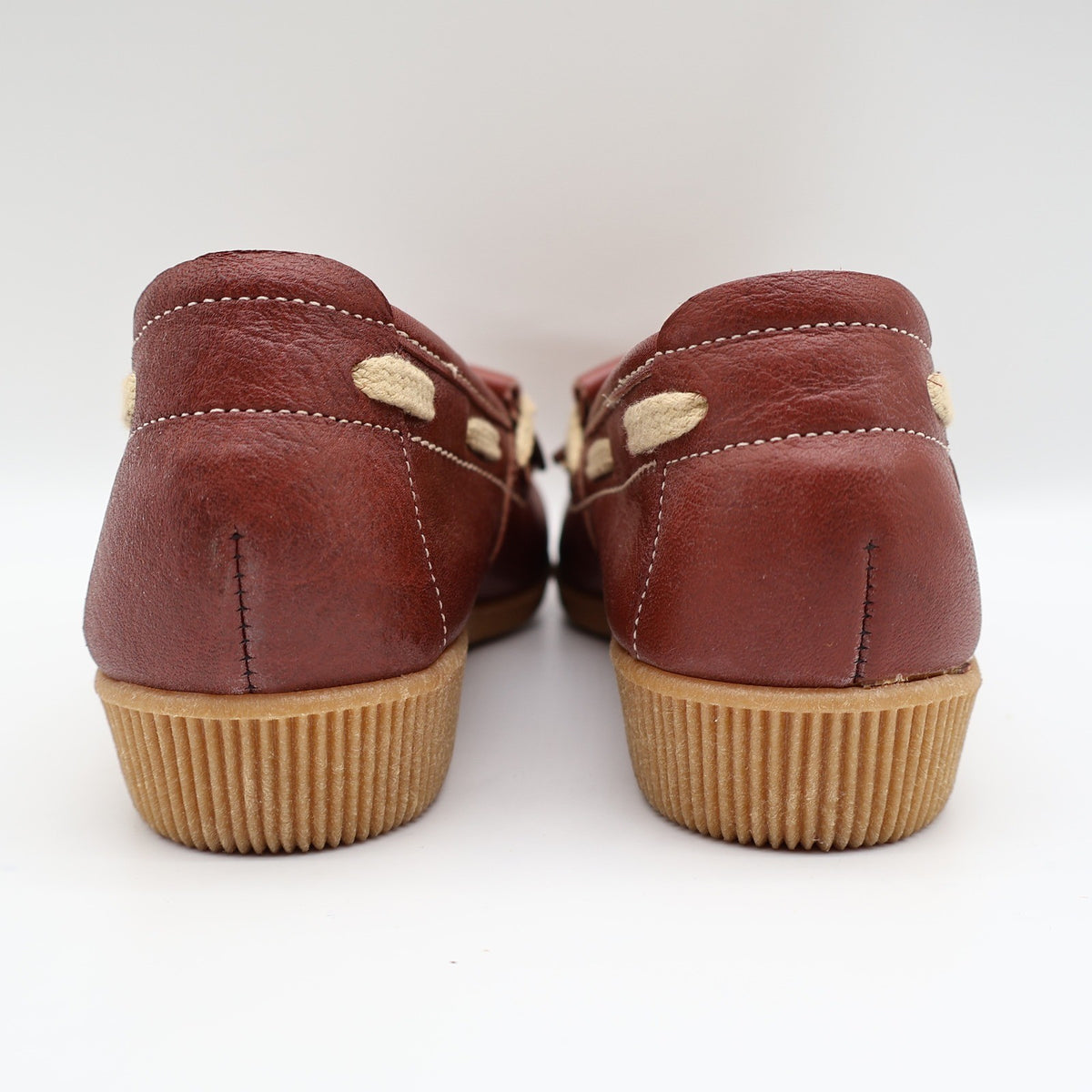 Dashers Kiltie Loafers Kids Size 3 C Vintage Burgundy Leather Shoes Deadstock - take2supply
