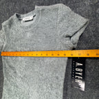 A. Byer Y2K Textured Tee Womens M Gray Polyester NWT - take2supply