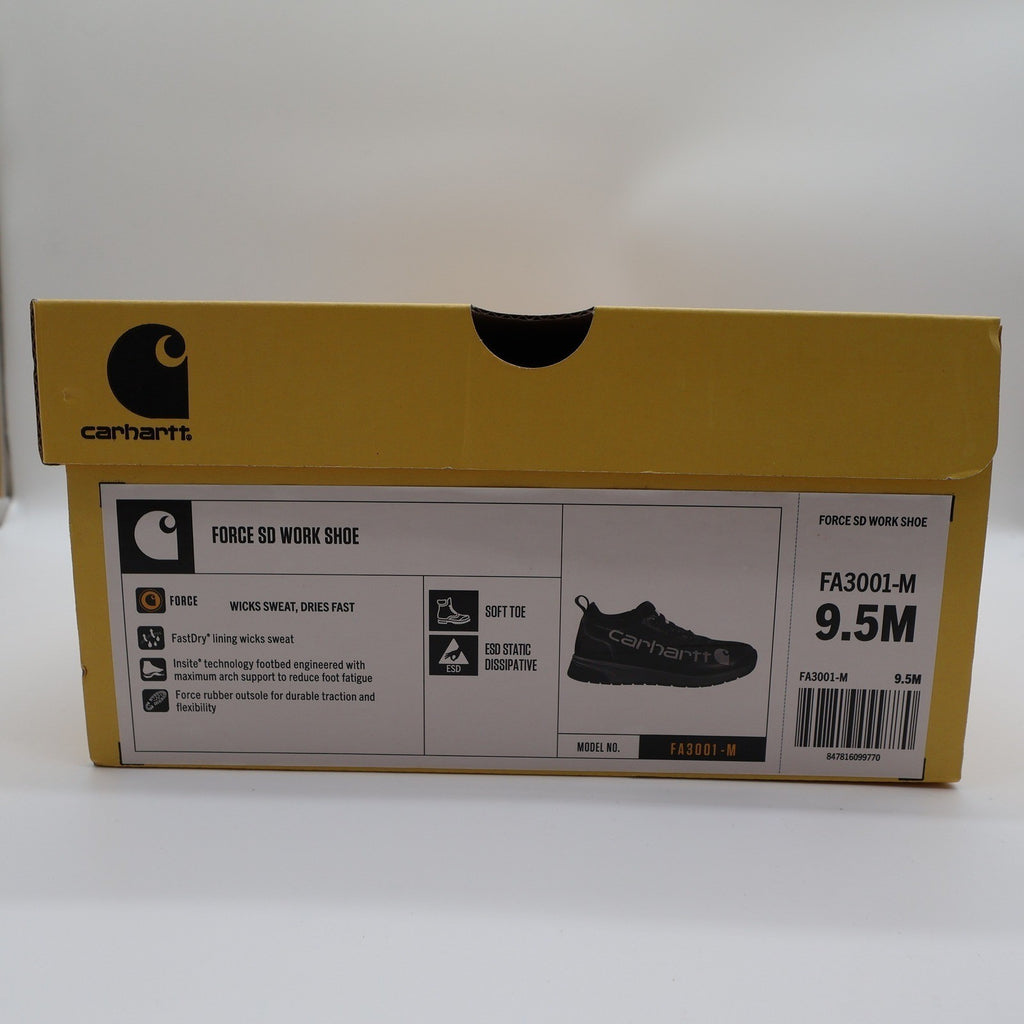 Carhartt Force SD Work Shoe Mens 9.5 Black Textile Soft Toe FA3001-M Athletic - take2supply