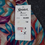 Xtrovert Blouse Womens 8 Vintage 90s Teal Floral Faux Vest Rayon Short Sleeve - take2supply