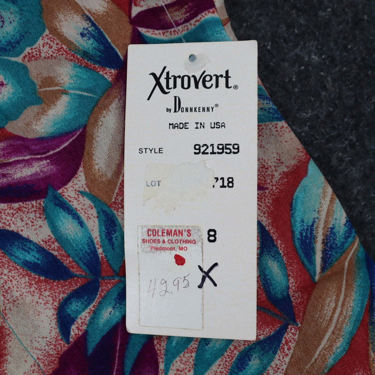 Xtrovert Blouse Womens 8 Vintage 90s Teal Floral Faux Vest Rayon Short Sleeve - take2supply