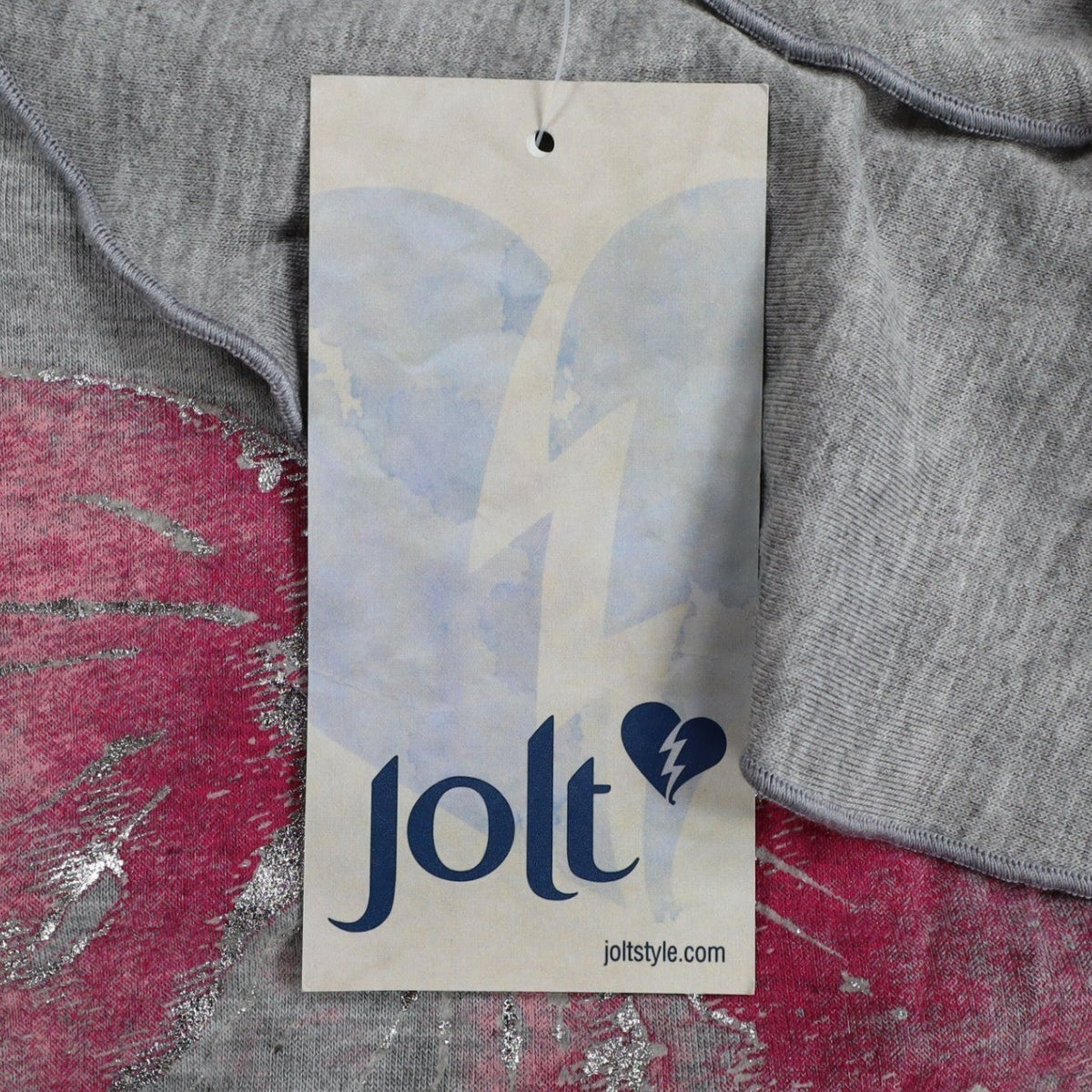 Jolt One Shoulder Top Womens Large Gray Floral Ruffle Smocked Hem NWT J0805F76 - take2supply