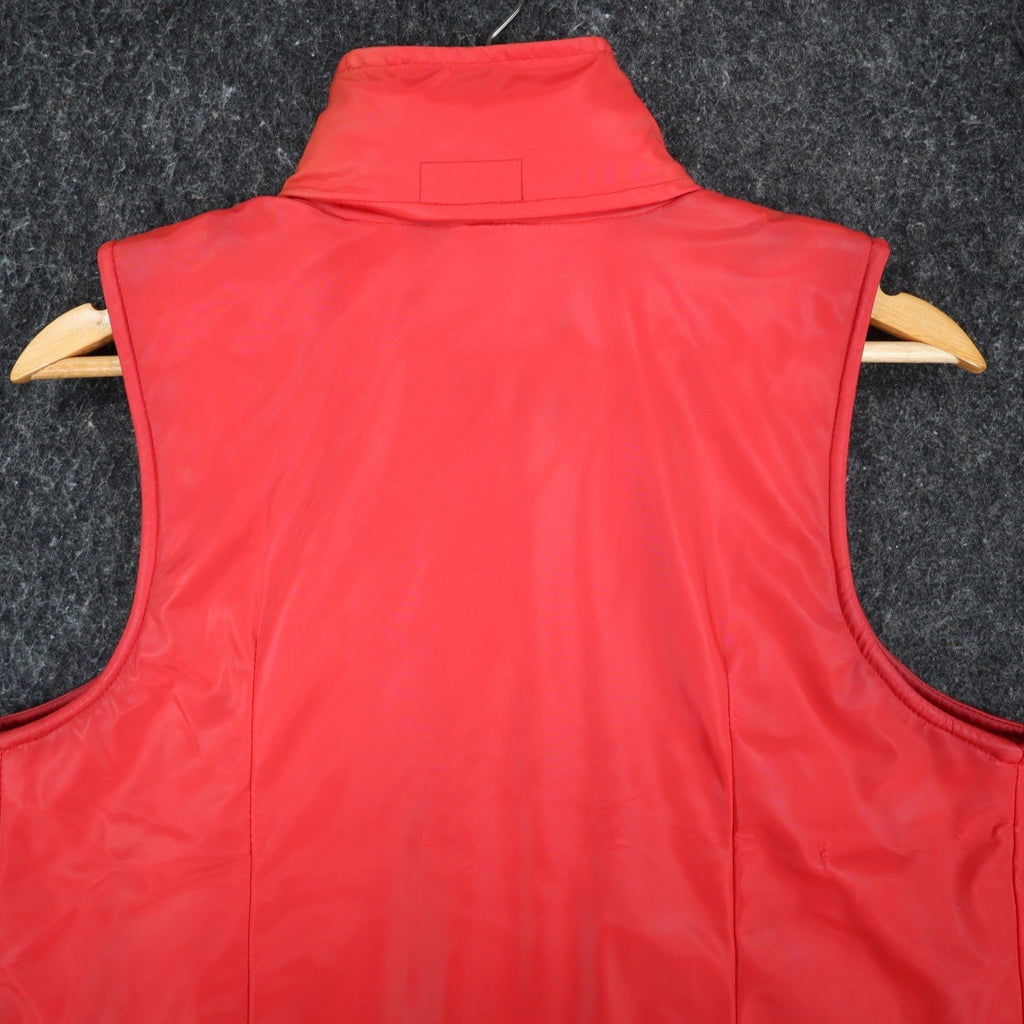 Selene Sport Puffer Vest Mens Medium Vintage 90s Red Fleece Lined Vinyl C1096 - take2supply