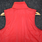 Selene Sport Puffer Vest Mens Medium Vintage 90s Red Fleece Lined Vinyl C1096 - take2supply