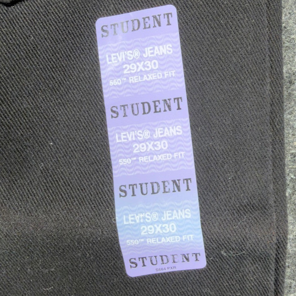 Levi's Y2K 550 Student Relaxed Fit Jeans Men 29x30 Black Denim NWT Deadstock - take2supply