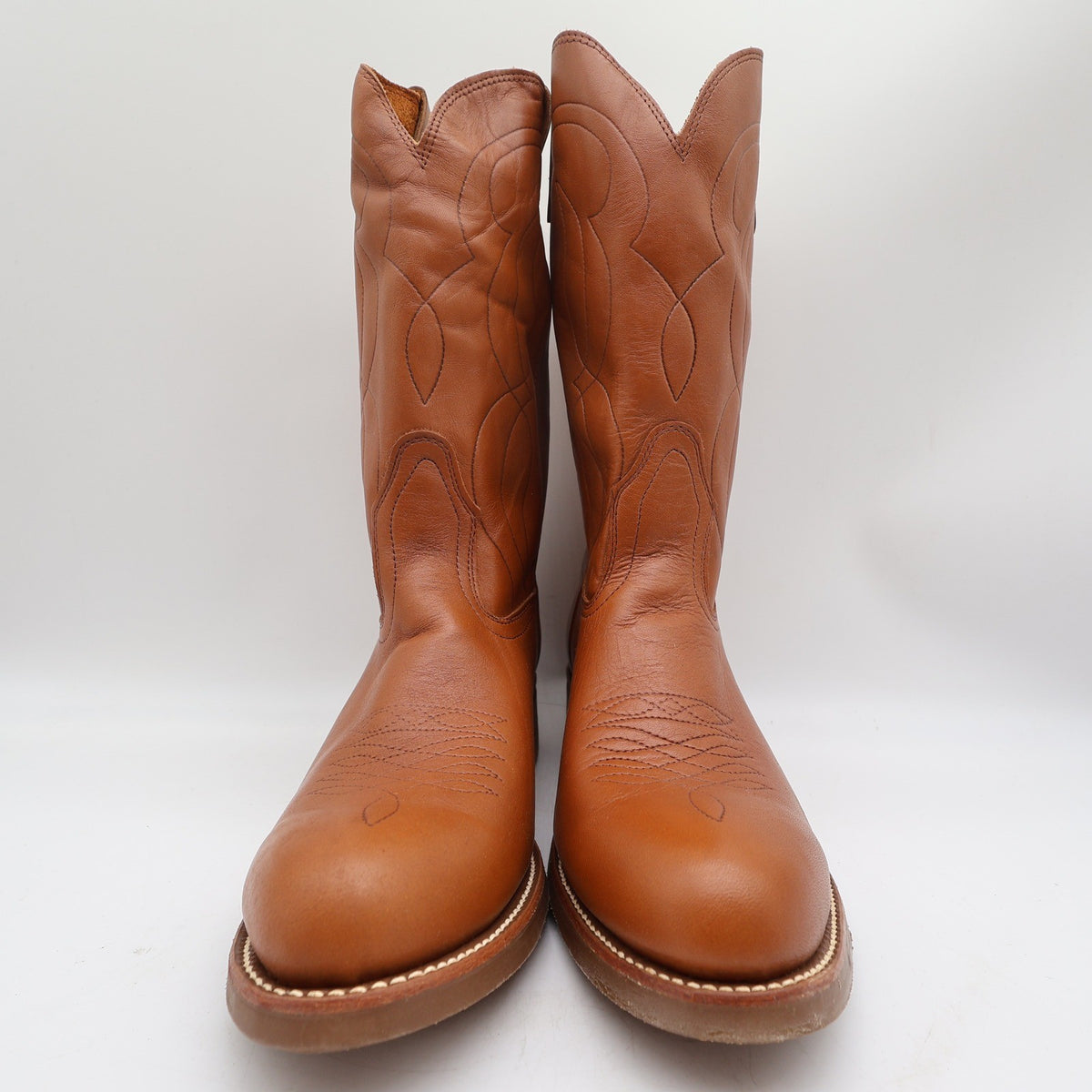 Walker Vintage Western Boots Mens 11 Brown Leather Deadstock NIB USA Made - take2supply