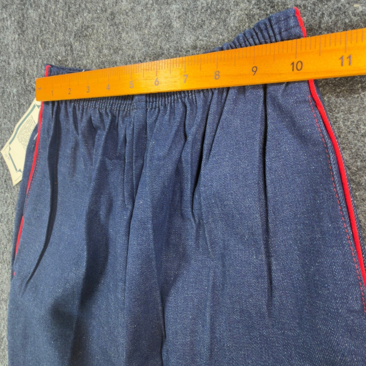 Maverick Vintage 80s Pants Girls 14 Blue Track Piping USA Made NOS NWT 24.5x30 - take2supply