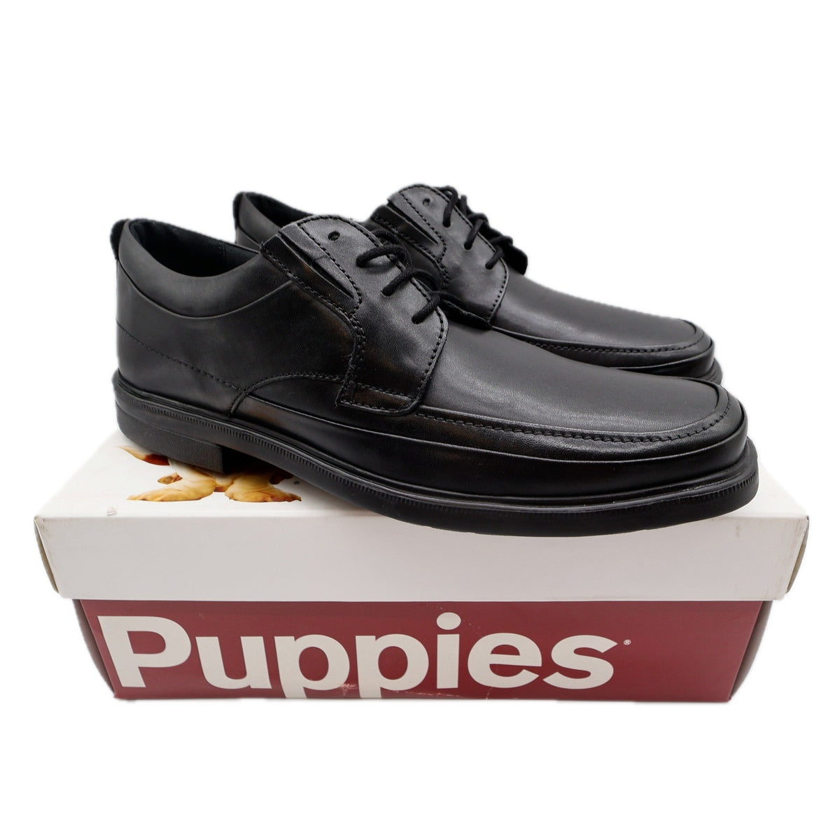 Hush Puppies Prinze Hopper Men's Black Leather Derby Oxford Dress Shoes - take2supply