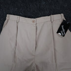 Southern Lady Culottes Women 14 Vintage 90s Khaki Pleated Wide Leg Shorts NWT - take2supply