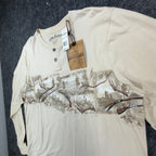 North River Henley Shirt Mens L Oyster Cotton Graphic Hunting Rifle NWT - take2supply