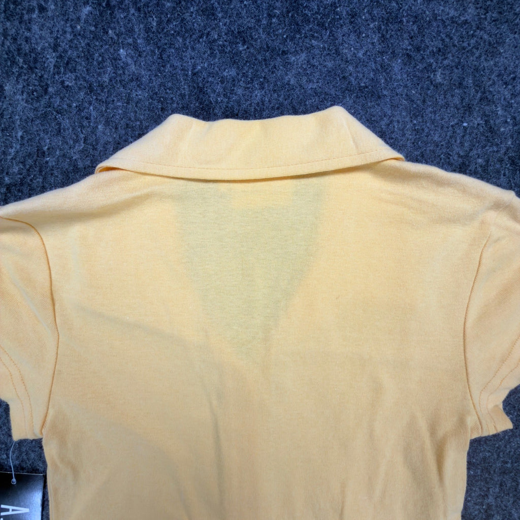 A. Byer Y2K Polo Shirt Womens Small Yellow Cotton Deadstock NWT Made in USA - take2supply