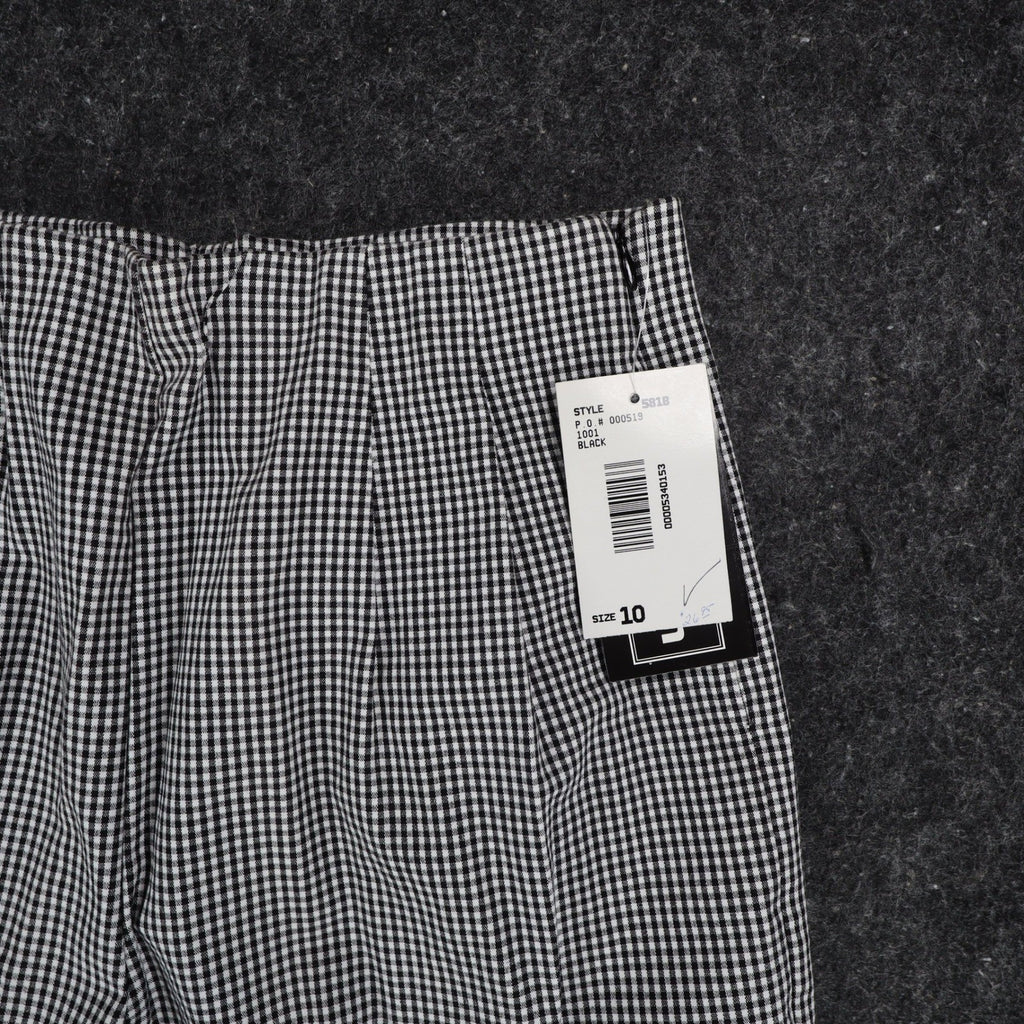 Southern Lady Gingham Pants Womens 10 Black White Stretch Straight Leg New C858 - take2supply