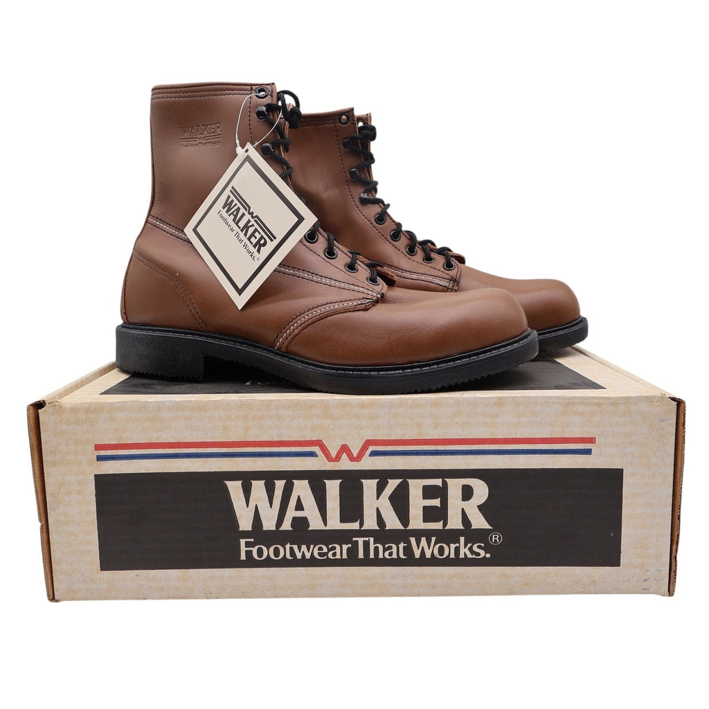 Walker Vintage 709 Work Boots Mens 12 D Brown Leather Deadstock New NIB USA Made - take2supply