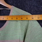 Dunner & Co Sweater Womens S Green Tan Metallic Lurex Colorblock Back Tie Top - take2supply