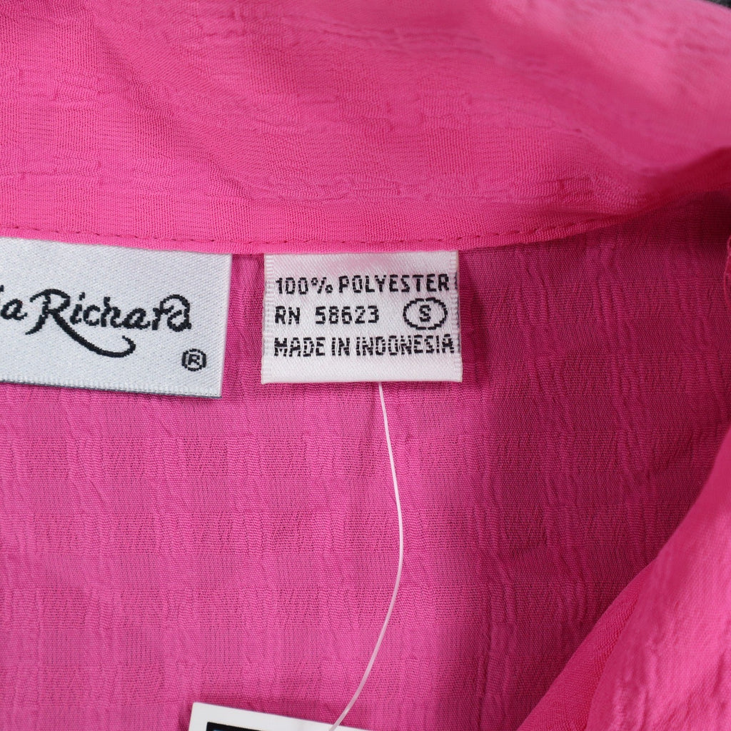 Claudia Richard Blouse Womens Small Pink Vintage 90s Roll Tab Sleeve Textured - take2supply