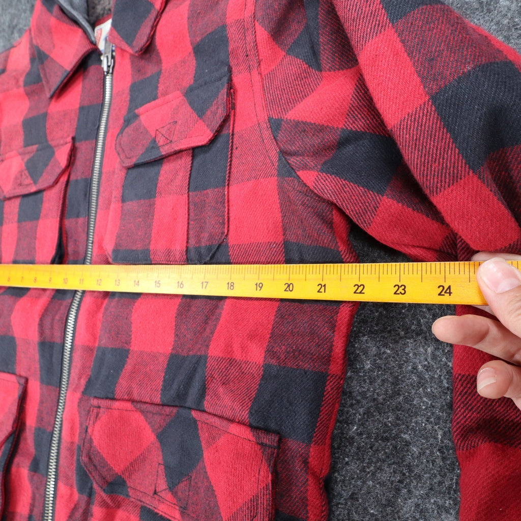 Dickies Rancher Jacket Mens Medium Red Black Buffalo Plaid Detachable Hood NWT - take2supply