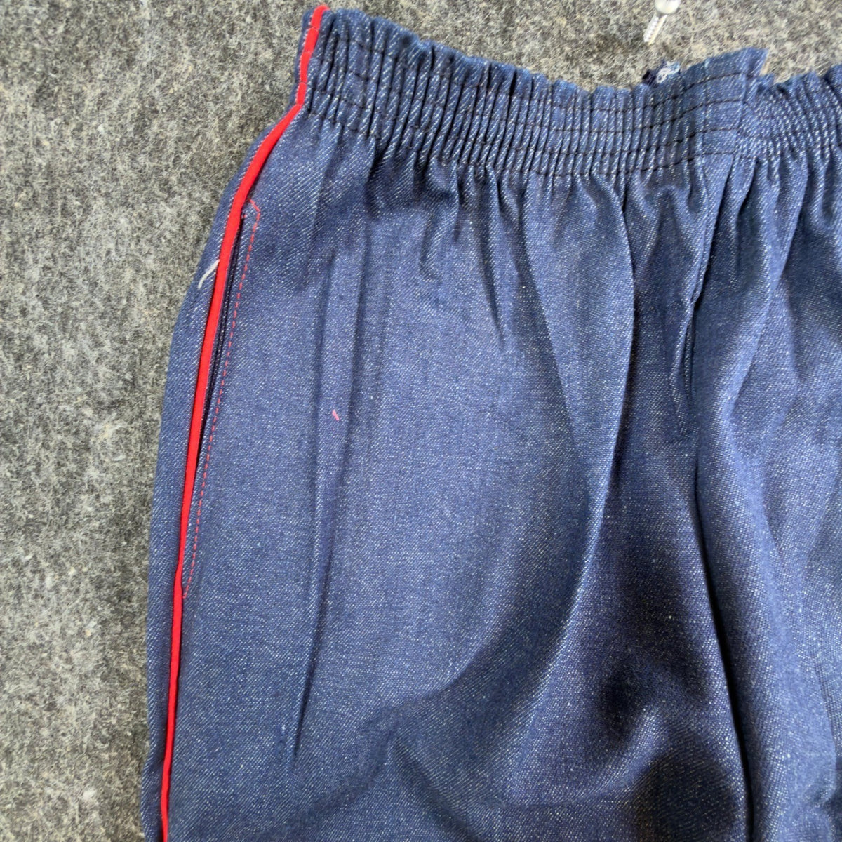 Maverick Vintage 80s Pants Girls 14 Blue Track Piping USA Made NOS NWT 24.5x30 - take2supply