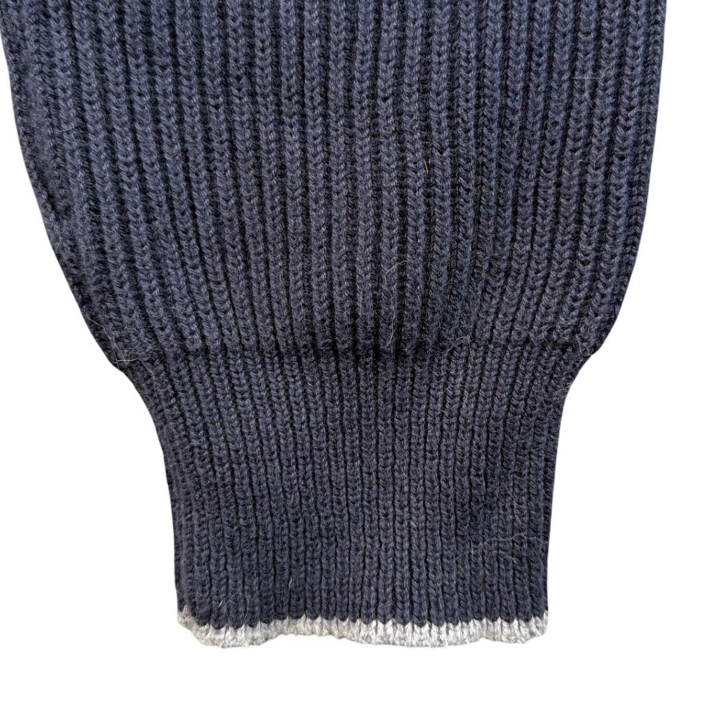 Vintage Nautica Jeans Co Sweater Mens L Navy Blue 1/4 Zip Ribbed Cotton - take2supply