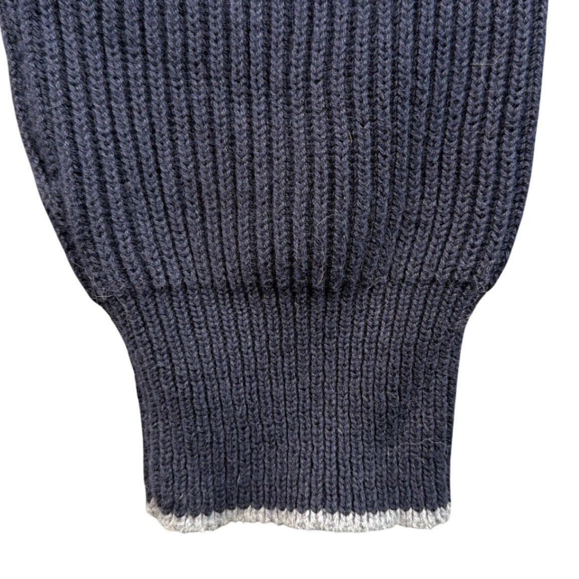 Vintage Nautica Jeans Co Sweater Mens L Navy Blue 1/4 Zip Ribbed Cotton - take2supply