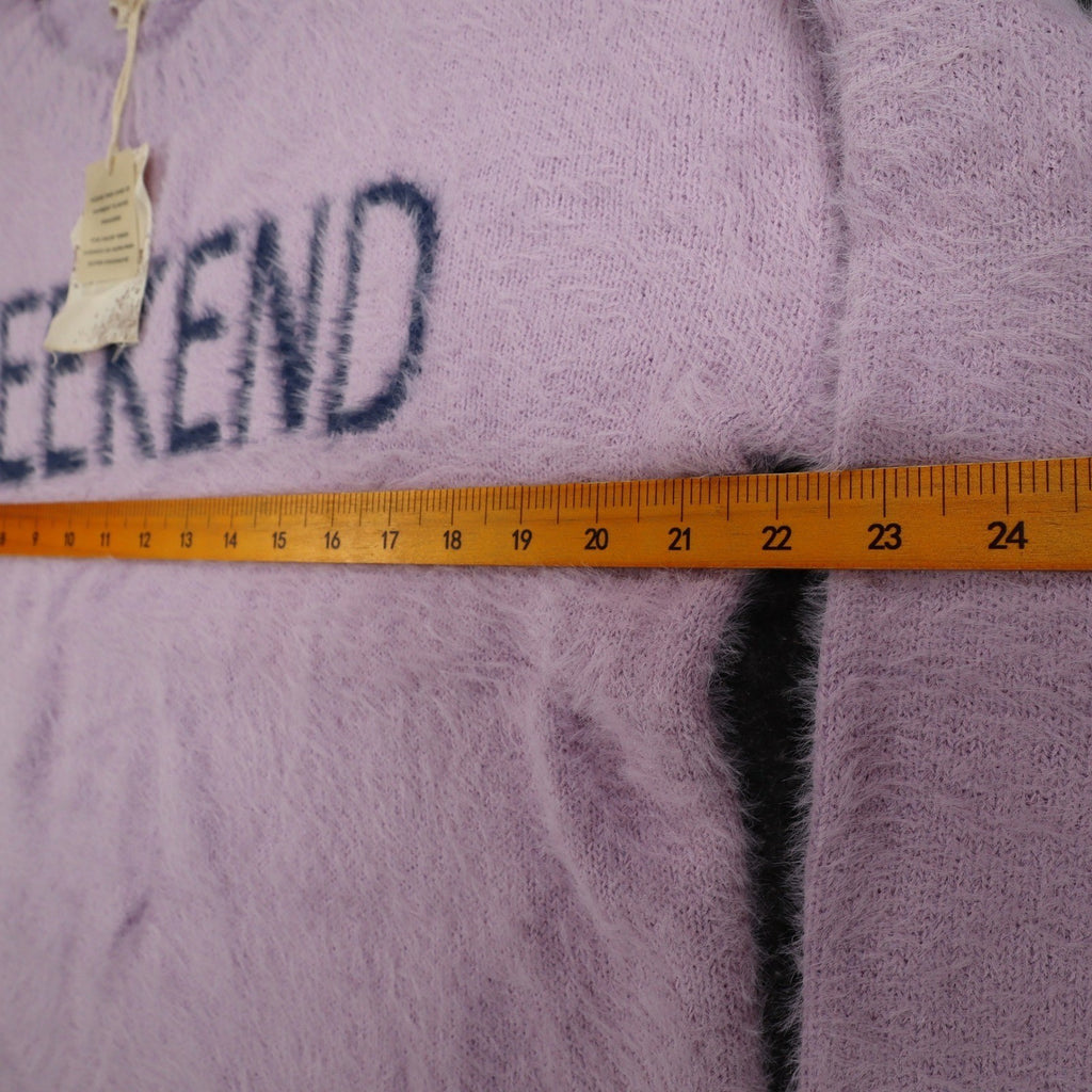 Hem & Thread Weekend Sweater Womens Large Lavender Fuzzy Eyelash Knit 31351 - take2supply