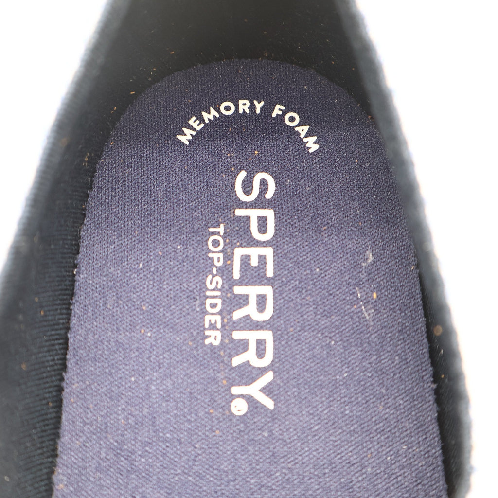 Sperry Crest Vibe Sneaker Womens 7.5 Blue Gingham Canvas Leather Lace STS85817 - take2supply