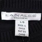 Lanalee Montreal Sweater Womens Large Black White Striped Colorblock Zip Back - take2supply