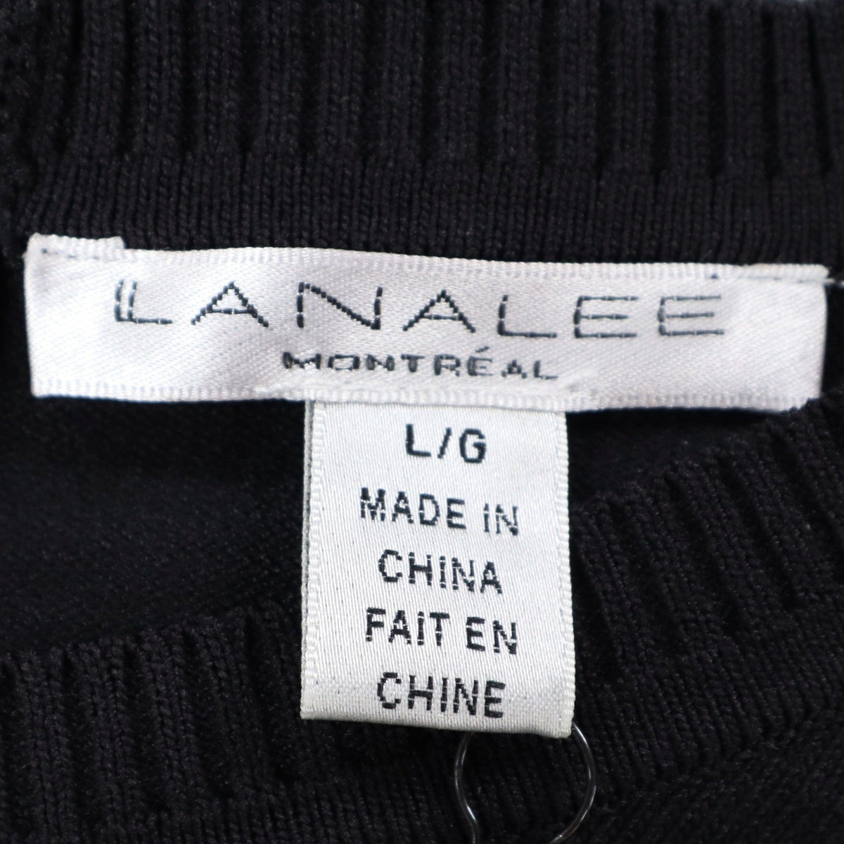 Lanalee Montreal Sweater Womens Large Black White Striped Colorblock Zip Back - take2supply