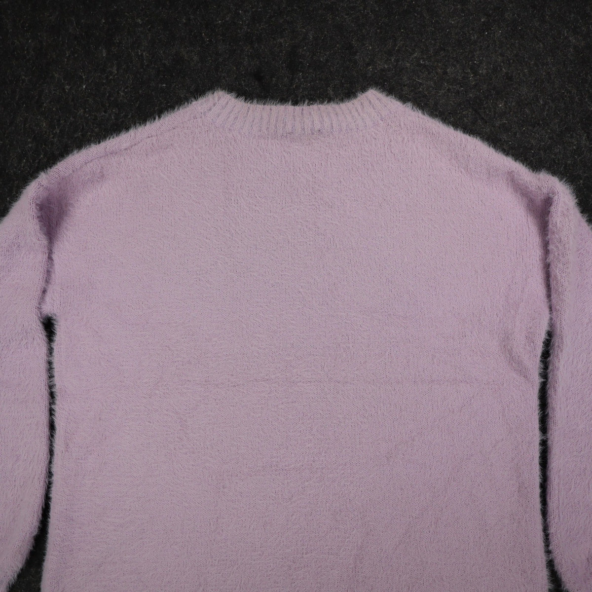 Hem & Thread Weekend Sweater Womens Large Lavender Fuzzy Eyelash Knit Graphic - take2supply