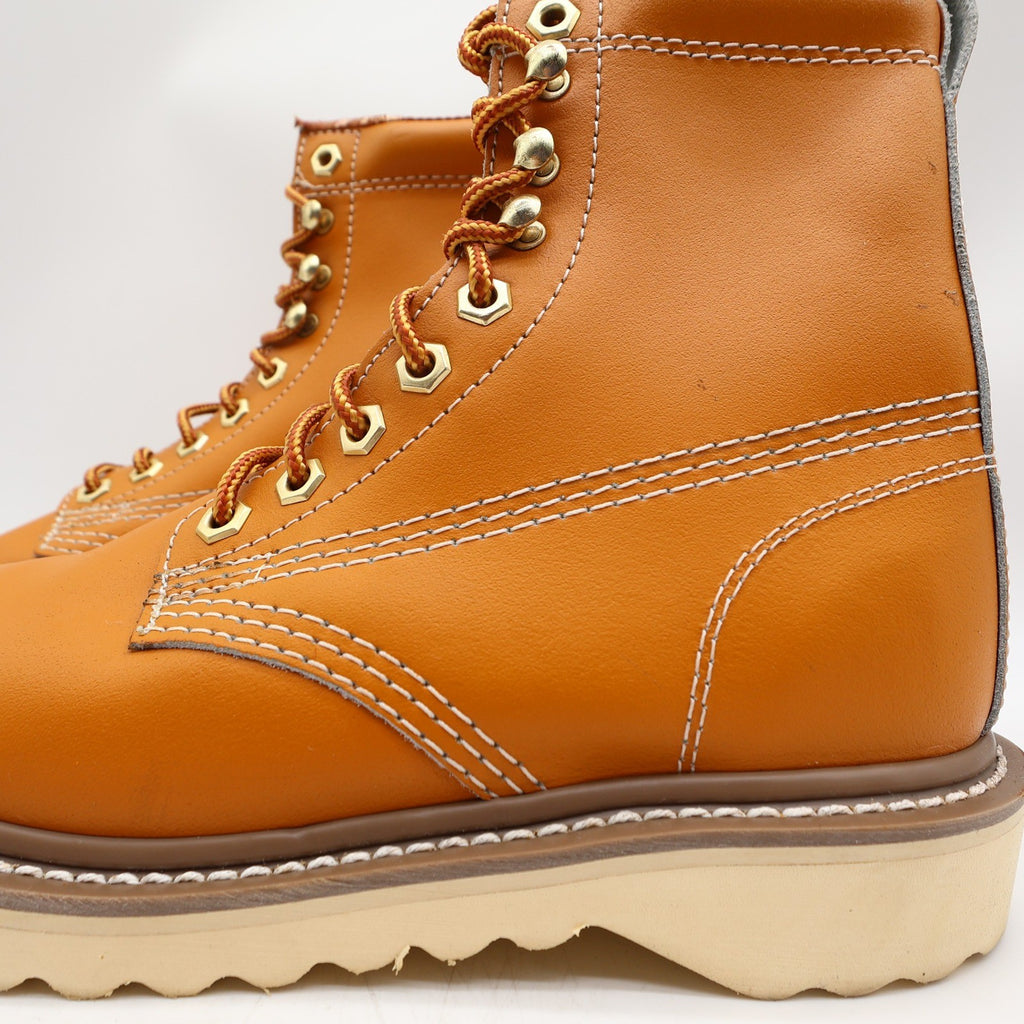 Walker Vintage 80s Work Boots Mens 3 E Tan Leather Deadstock New - take2supply