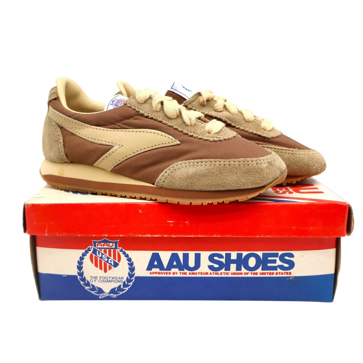 AAU Shoes LW 101 Kids Size 11.5 Vintage Deadstock Tobacco Brown Running Sneakers - take2supply
