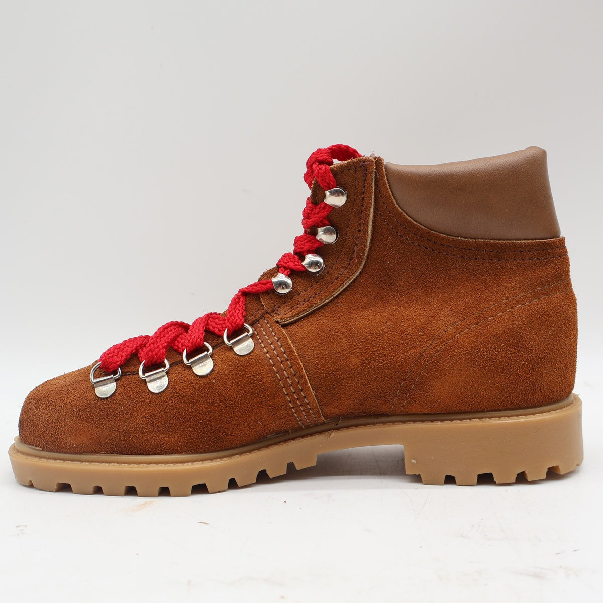 Walker Hiking Boots Kids 4 Vintage 70s Brown Suede Red Laces Pliotuf USA New - take2supply
