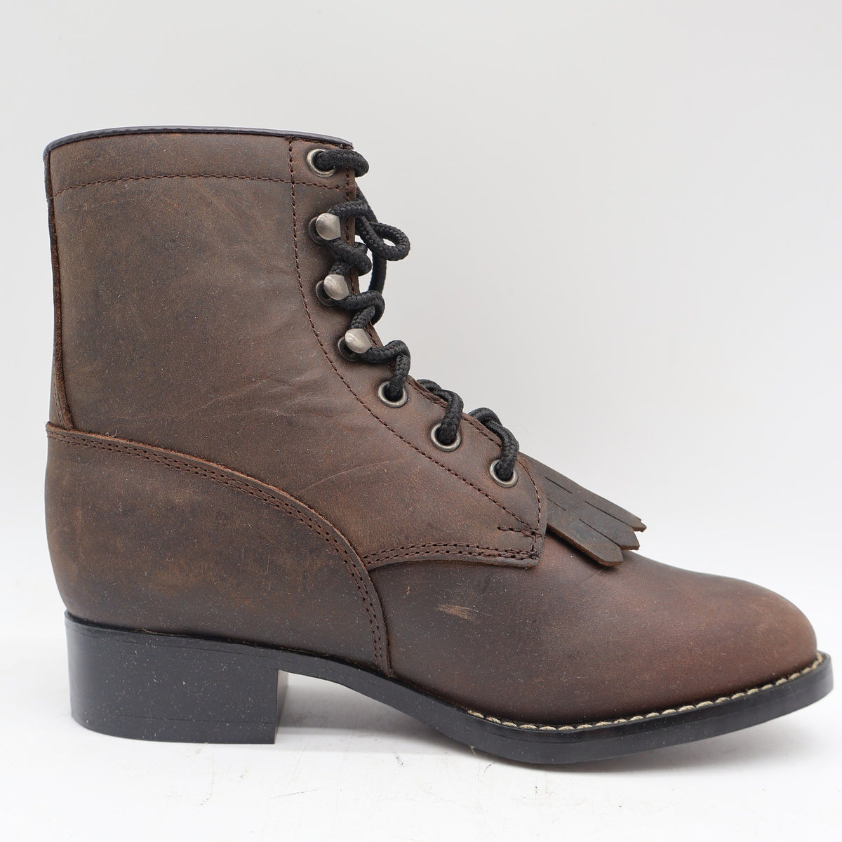 Durango Lil Legends Kids 13.5 Tan Leather Lace Roper Boots Vintage Deadstock NWT - take2supply