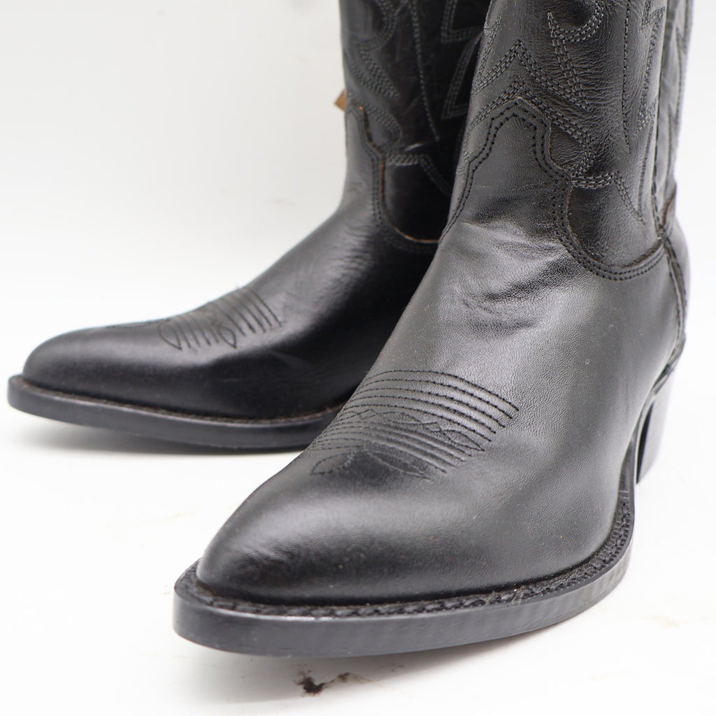 Laredo Western Boots Kids 3 Black Leather J-Toe Cowboy Boots 28-2210 New - take2supply