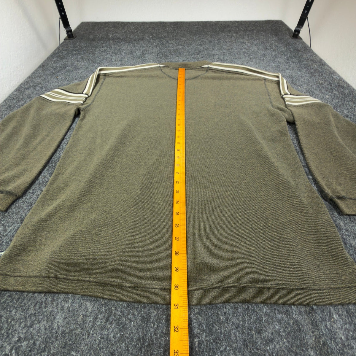 Ferruche Y2K Long Sleeve Shirt Mens XL Olive Green Striped Pullover NWT C417 - take2supply