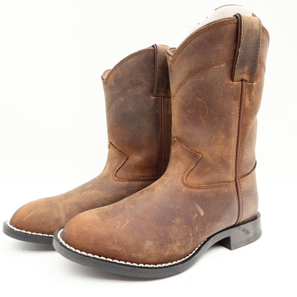 Justin Kids Western Boots 11.5 D Brown Leather 3410C NWT Deadstock New - take2supply