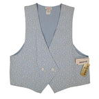 D.K. Gold by Donnkenny Reversible Vest 1X Vintage 90s Blue Floral Cotton NWT - take2supply
